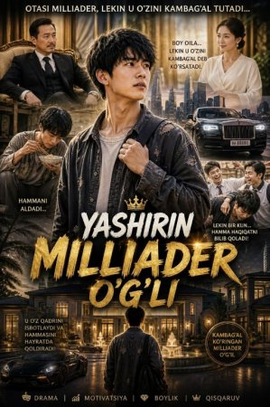 Yashirin milliarder o'g'li (uzbek tilida drama) 1-2-3-4-5-10-20-30-40-50-70-80-90 Qism Koreya seriali Barcha qismlar 2026 HD skachat
