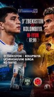 O'zbekiston - Kolumbiya O'yini Jonli efir 18 iyun 2026 Jahon chempionati (JCH-2026)
