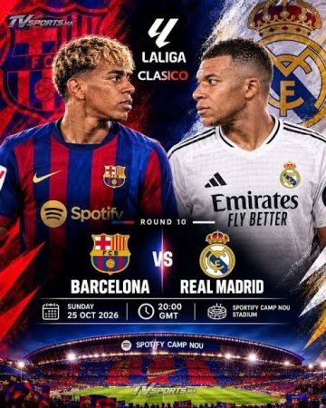 Real Madrid – Barselona El Klasiko ZOR TV, 25-10-2026
